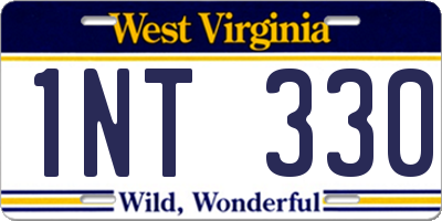 WV license plate 1NT330