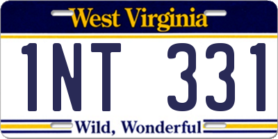 WV license plate 1NT331