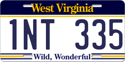 WV license plate 1NT335