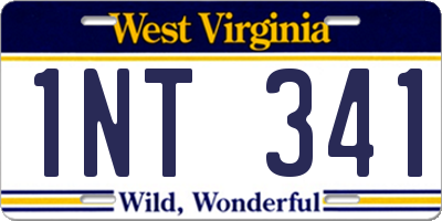 WV license plate 1NT341