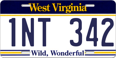WV license plate 1NT342