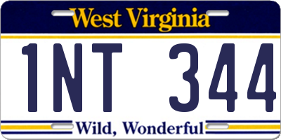 WV license plate 1NT344