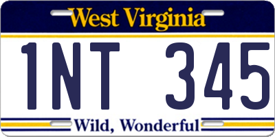 WV license plate 1NT345
