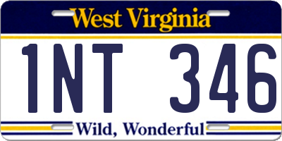 WV license plate 1NT346