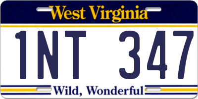 WV license plate 1NT347