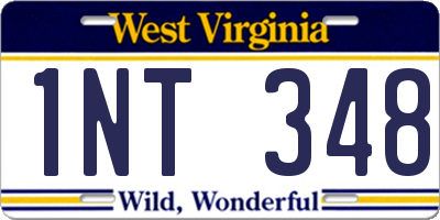 WV license plate 1NT348