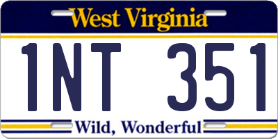 WV license plate 1NT351