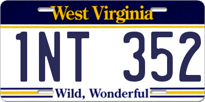 WV license plate 1NT352