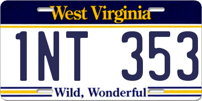 WV license plate 1NT353