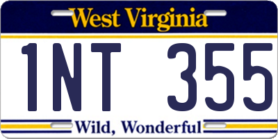 WV license plate 1NT355