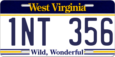 WV license plate 1NT356