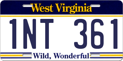 WV license plate 1NT361