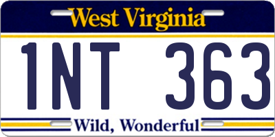 WV license plate 1NT363
