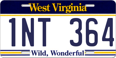 WV license plate 1NT364
