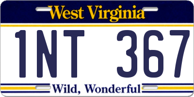 WV license plate 1NT367