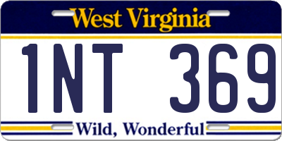 WV license plate 1NT369