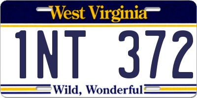 WV license plate 1NT372