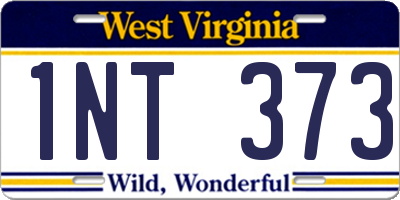 WV license plate 1NT373