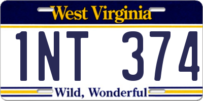 WV license plate 1NT374