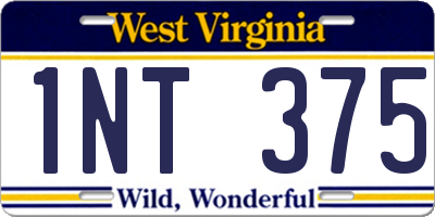 WV license plate 1NT375