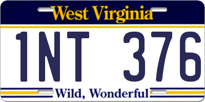 WV license plate 1NT376