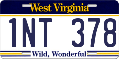 WV license plate 1NT378