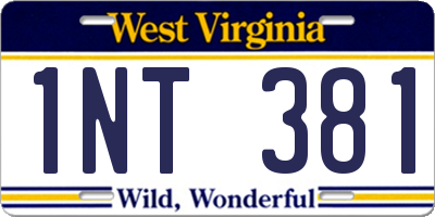 WV license plate 1NT381