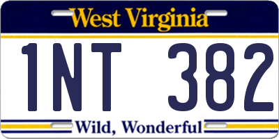 WV license plate 1NT382