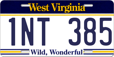 WV license plate 1NT385
