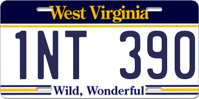 WV license plate 1NT390