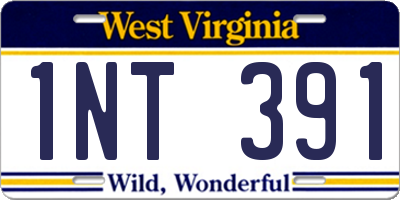 WV license plate 1NT391
