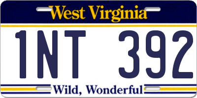WV license plate 1NT392