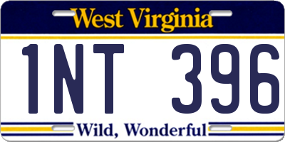 WV license plate 1NT396