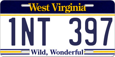 WV license plate 1NT397