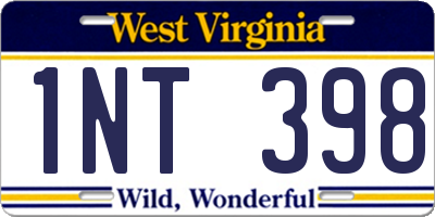 WV license plate 1NT398