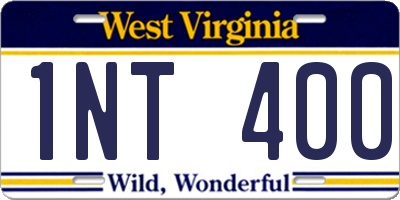 WV license plate 1NT400