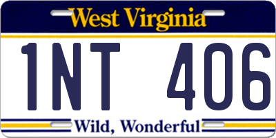 WV license plate 1NT406