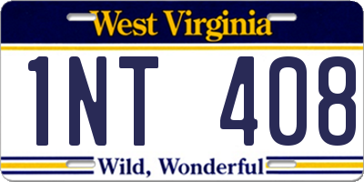 WV license plate 1NT408