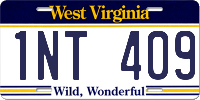WV license plate 1NT409
