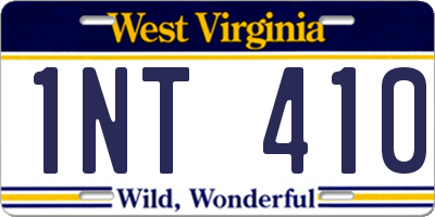 WV license plate 1NT410