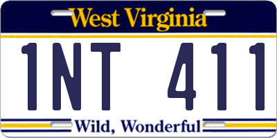 WV license plate 1NT411