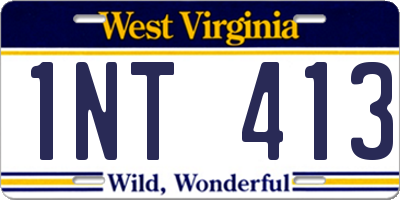 WV license plate 1NT413