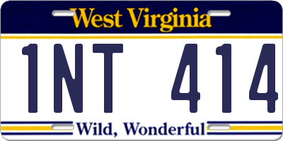 WV license plate 1NT414