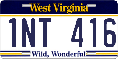 WV license plate 1NT416
