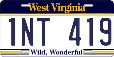 WV license plate 1NT419