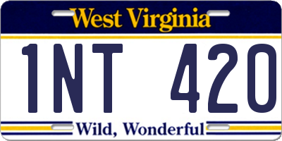 WV license plate 1NT420