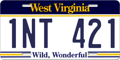 WV license plate 1NT421