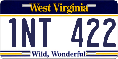 WV license plate 1NT422