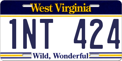WV license plate 1NT424
