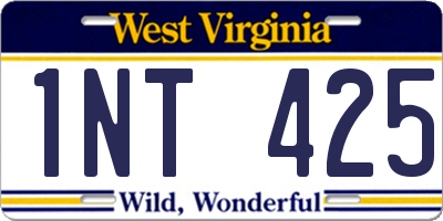 WV license plate 1NT425